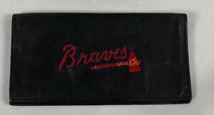 Vintage Atlanta Braves Navy Blue Tri-fold Hook and Loop RICO 1990 Wallet NOS